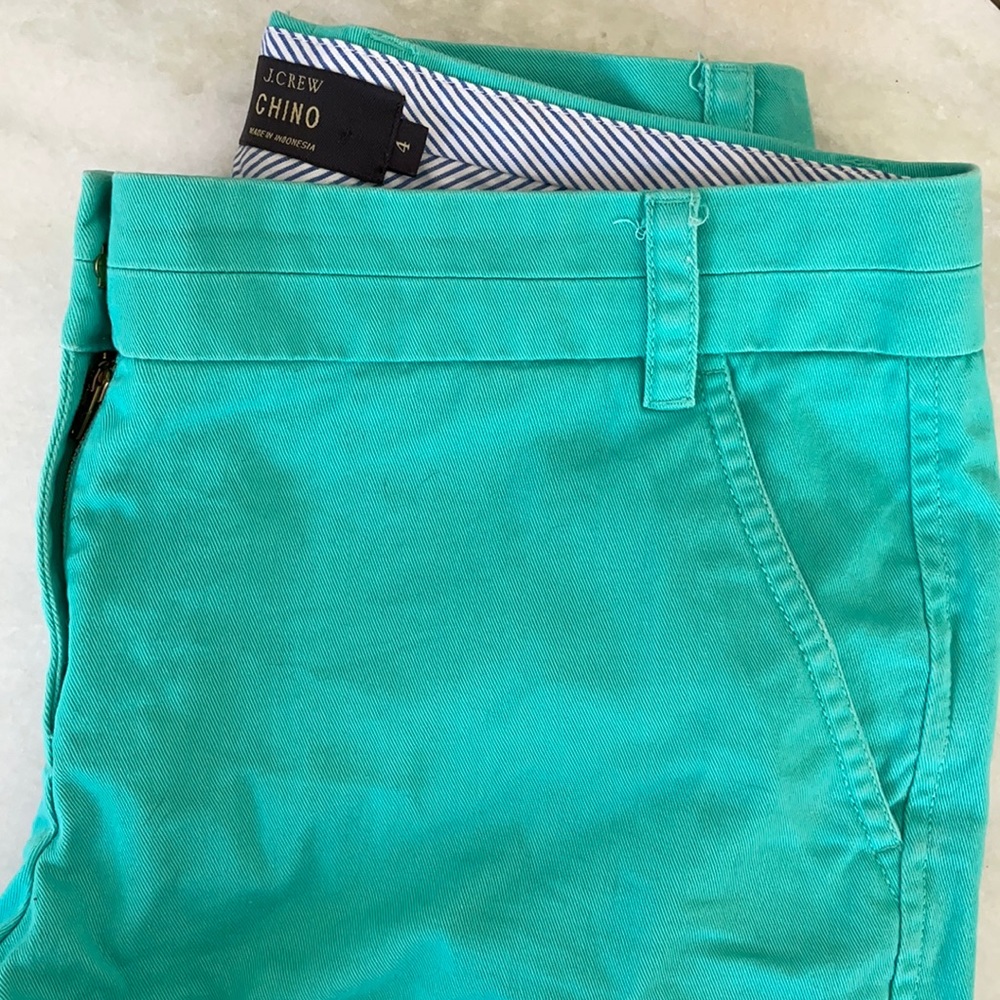 J Crew green chino shorts